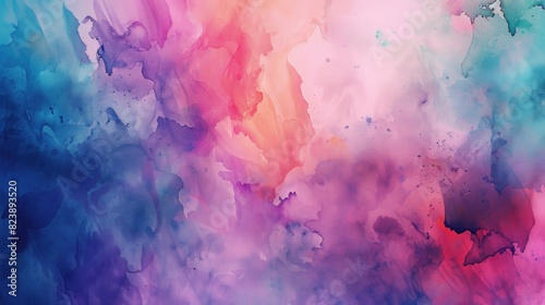 Colorful abstract painting of a cloud in shades of blue, pink, and purple. Great for backgrounds or art concepts