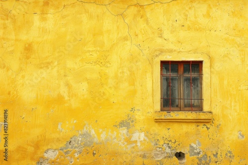 Yellow Wall Texture. Vibrant Bright Yellow Wall Texture of Building in San Miguel de Allende Mexico