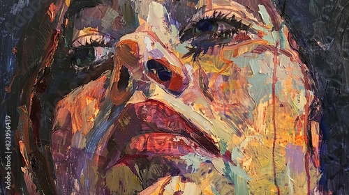 introspective selfportrait artists soulful expression captured in impasto oil paint