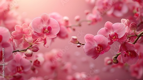 A cluster of pink blossoms on a twiggy branch