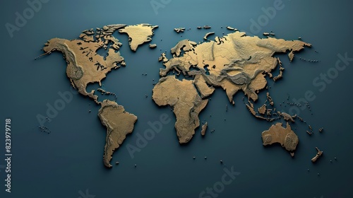 world map showing the various continents 