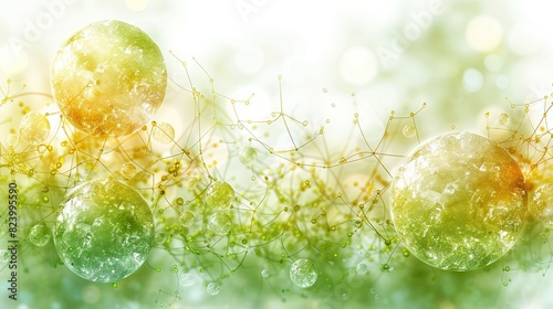  A clearer image of colorful bubbles against a vibrant green-yellow background with surrounding air bubbles