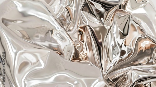  A close-up photo of gleaming silver, resembling movie props or futuristic tech