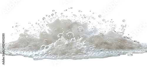 Soap foam, colorful bubbles isolated on white 