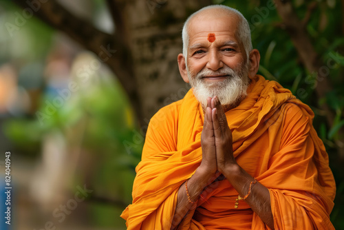 Portrait Photo of a Hindu Monk, Brahman, Generative AI