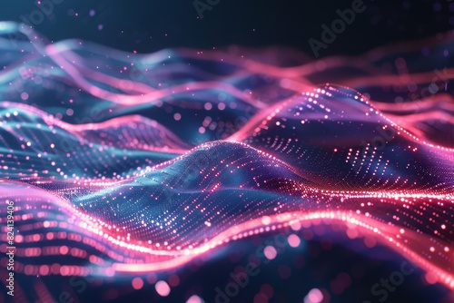 futuristic digital innovation background with glowing particles and lines abstract technology concept illustration