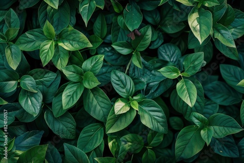 deep fresh green leaves texture background - generative ai