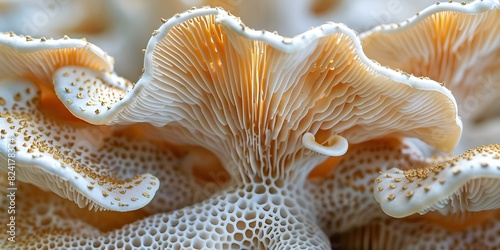 Macro photo of intricate mycelium fungi network. Concept Macro Photography, Mycelium, Fungi Network, Nature, Intricate Patterns