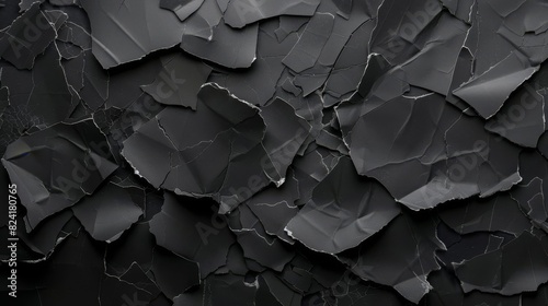 textured collage of torn black paper pieces on dramatic dark background creating edgy abstract art abstract backgrounds