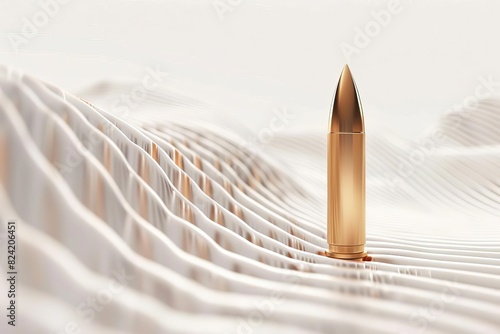 isolated bullet trace on white background abstract ballistic trajectory concept 3d illustration