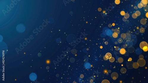 Dark blue background with yellow glowing dots and circles on the right side of banner, social media icons or network connection concept vector illustration design.
