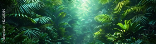 Background Tropical. Within the lush canopy, the rainforest's dense and diverse plant life sustains a rich and fertile environment, where life abounds in abundance.