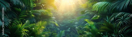 Background Tropical. Within the lush canopy, the rainforest takes on the appearance of a natural cathedral, with its towering trees and dense undergrowth crafting a majestic and awe-inspiring.