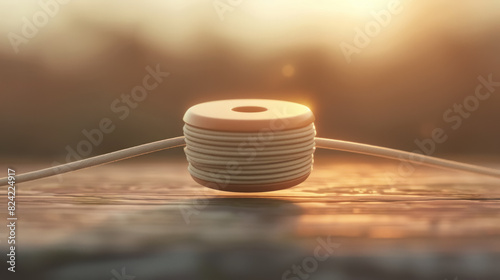 macro shot of yo-yo on a trendy soft background with sunset lighting