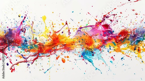 colorful paint splash wallpaper with bold and vibration colors on a white background