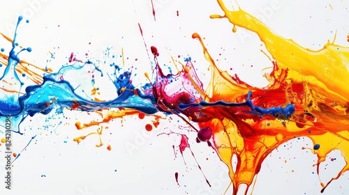 colorful paint splash wallpaper with bold and vibration colors on a white background