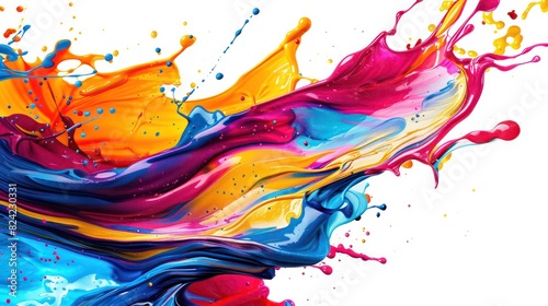 colorful paint splash wallpaper with bold and vibration colors on a white background