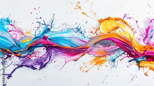 colorful paint splash wallpaper with bold and vibration colors on a white background