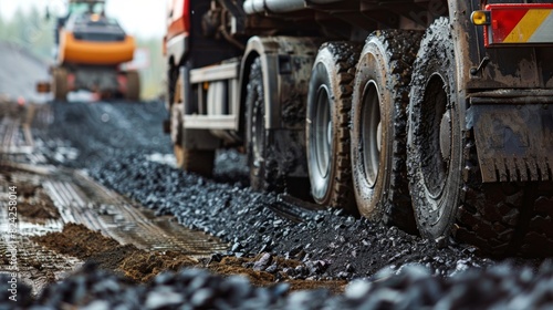 The final step in the process loading up large trucks with freshlymade asphalt for transport to road construction sites.