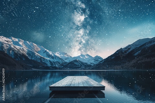 The platform of the Milky Way and the lake