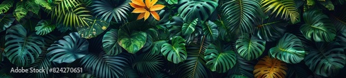 Background Tropical. Enveloped by verdant foliage, the rainforest's lush canopy acts as a natural filter, cleansing the air and promoting a healthy and flourishing ecosystem for its diverse.