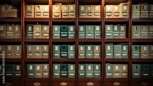 A photo of a well-organized legal filing system