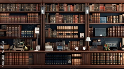 A photo of a well-organized legal reference section.