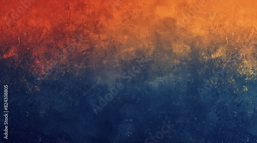 An artistic gradient background shifting from navy blue to sunset orange, overlaid with a fine grainy texture for added elegance.