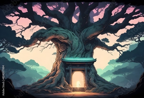 Enchanting Fairy Door in a Tree Trunk (151)
