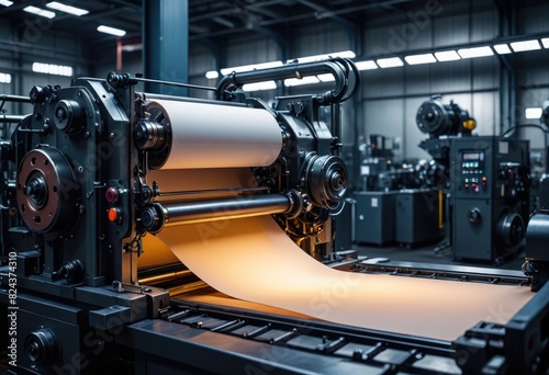 Robust industrial machine efficiently processing paper, tailored for the demands of the manufacturing or printing industry 