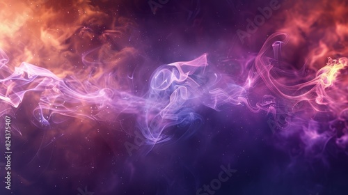 Ethereal abstract bokeh with swirling smoke,