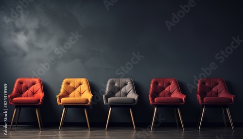 multiple sofa chairs in a row in meeting room