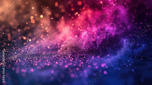 Vibrant particles moving in an abstract background