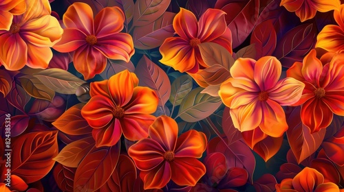 The fiery design of floral patterns in my life s background