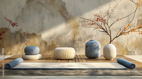 Harmonious Absorbent Materials in Serene Zen Inspired Composition
