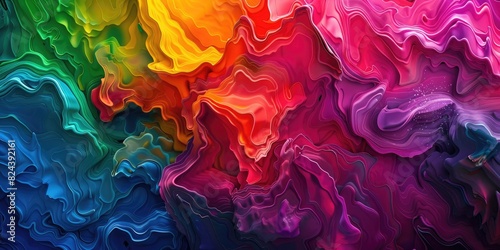 Vivid hues melding into one another, producing a vibrant and captivating abstract texture display.