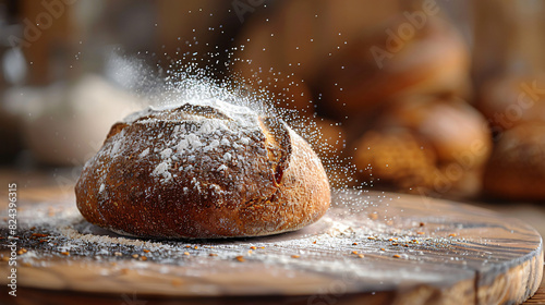 Dense Sourdough rye bread. Rustic ruddy and spongy bread