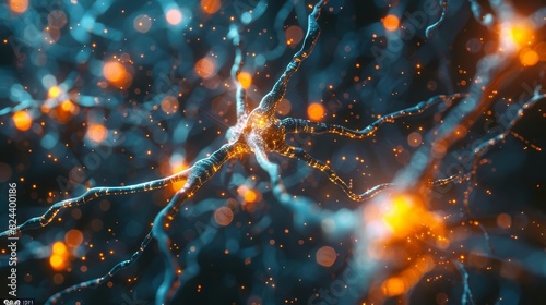 Show a neural networks architecture, with layers of neurons and synaptic connections, resembling a brainlike structure, Close up