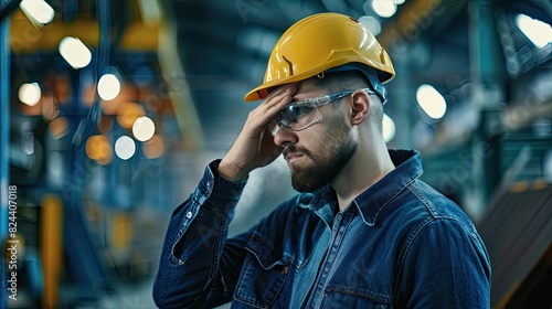 A male engineer is sad after layoff event because the company closed its business