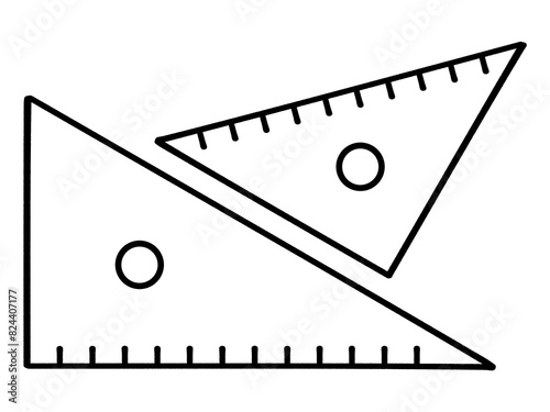 シンプルな三角定規のイラスト素材