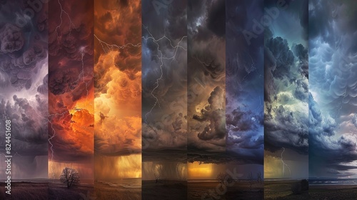 Stages of storm cloud formation