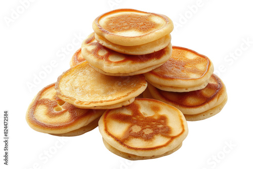 Mini pancakes isolated on white background