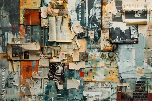 Visually Captivating Eclectic Collage of Diverse Found Elements in Striking Assemblage Style