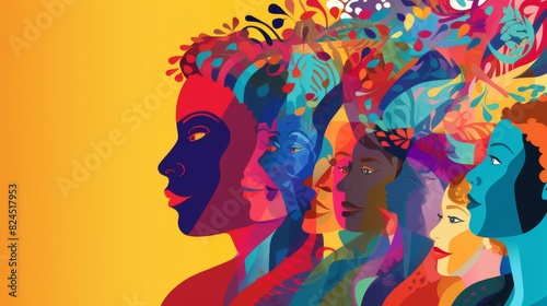Celebrating Diversity and Mental Well-being: Colorful Silhouettes for Minority Mental Health Awareness Month