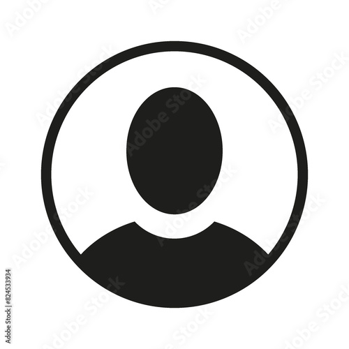 Flat illustration in black color. Avatar, user profile, person icon, gender neutral silhouette, profile picture. Suitable for social media profiles, icons, screensavers and as a template...