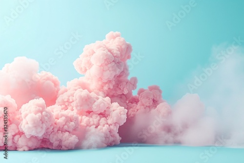 pink smoke on a blue background