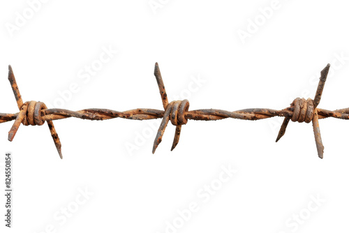 Barbed Wire Fence on transparent background