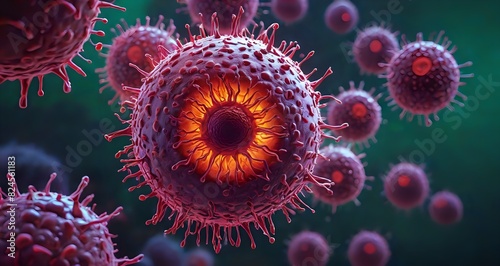 Microscopic View of COVID-19 Viruses and Immune Response