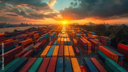 container cargo freight container background in global commercial commerce freight charter shipping and logistics with stock image