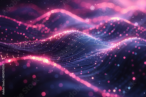 A striking abstract representation of big data with dynamic lines in dark blue and pink, illustrating data flow and connectivity